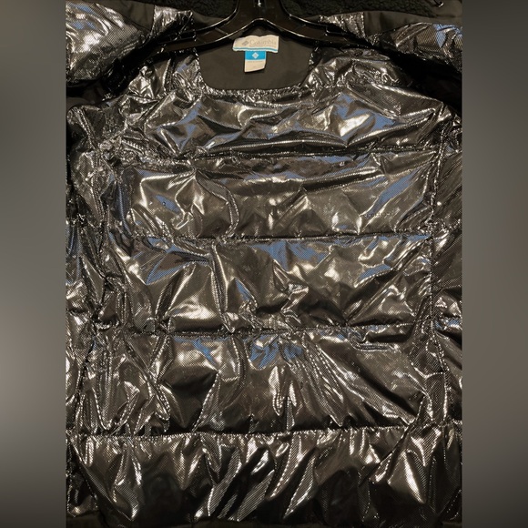 Womens XL Columbia Suttle Mountain Long Insulated Jacket Black Hood Waterproof - Picture 12 of 16